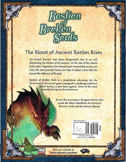 Dungeons & Dragons 3.0 - Bastion of Broken Souls (B Grade) (Genbrug)